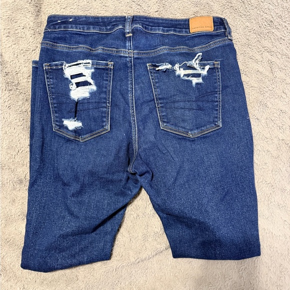 American Eagle Outfitters Ripped Blue Skinny Jeans - Picture 2 of 3